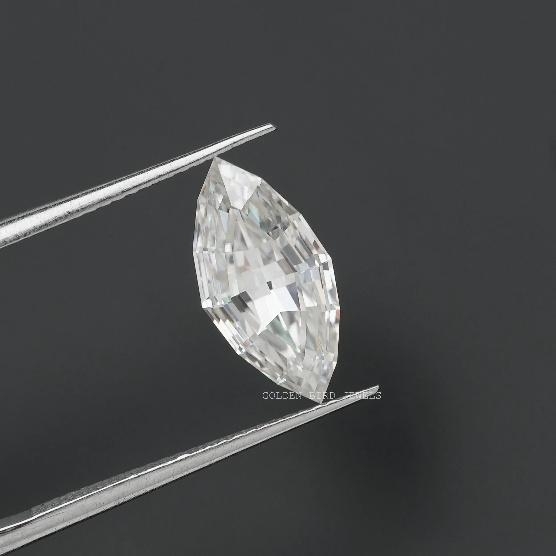 Front View Of Colorless  Marquise Cut Loose Moissanite