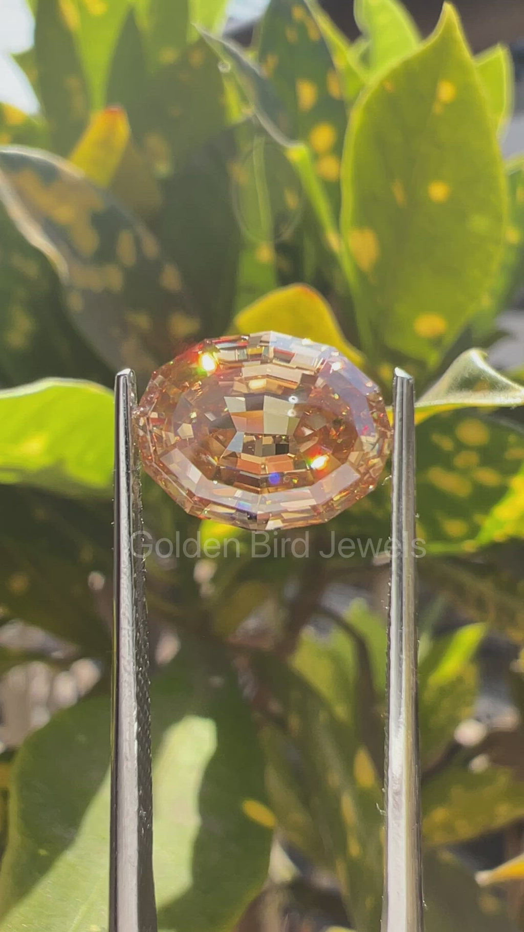 [Video Of Step Cut Oval Loose Moissanite]-[Golden Bird Jewels]