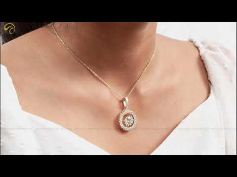 [YouTube Video Of Moissanite Halo Round Cut Pendant]-[Golden Bird Jewels]