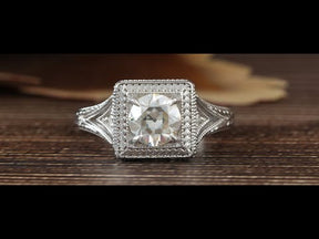 [YouTube Video Of Old European Round Cut Moissanite Ring]-[Golden Bird Jewels]